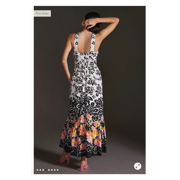 Plenty by Tracy Reese Floral Halter Maxi Dress Anthropologie White Black S NWT - Picture 6 of 14
